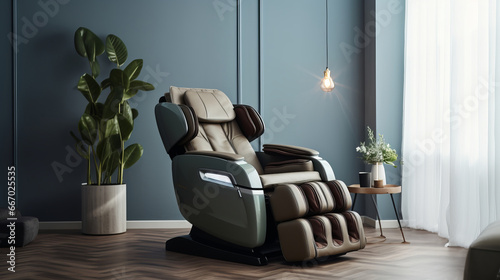 Modern massage chair in the living room photo