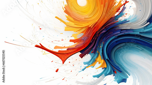 colorful paint splashes on white background