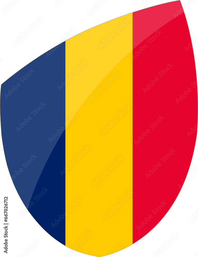 Fototapeta premium Chad flag in rugby icon style