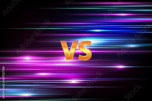 Versus Screen retro game VS Interface. Versus Screen With Speedlines.