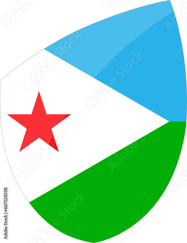 Free Download Djibouti flag in rugby icon style - GFXLoad