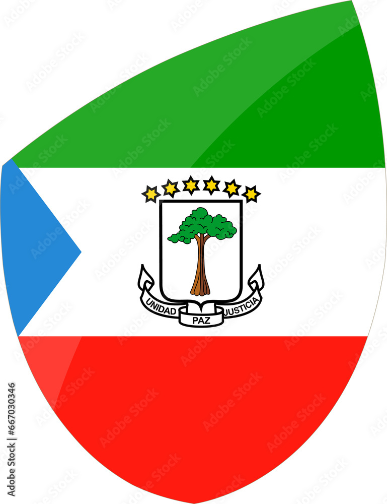 Obraz premium Equatorial Guinea flag in rugby icon style