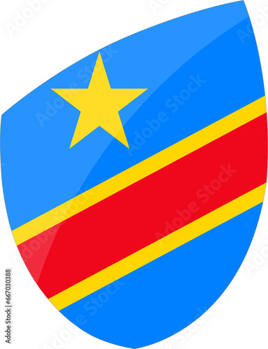 Free Download DR Congo flag in rugby icon style - GFXLoad