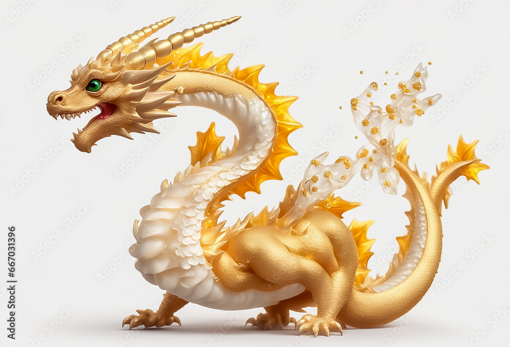 Fototapeta premium 干支辰 龍 置物 年賀状素材