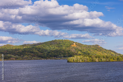 Mississippi River and Hills Scenic Autumn Landscape