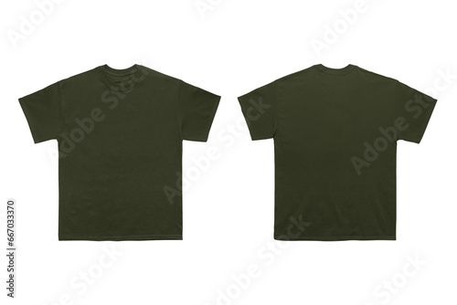Картината върху платно Military green heavyweight tee with copy space on isolated background