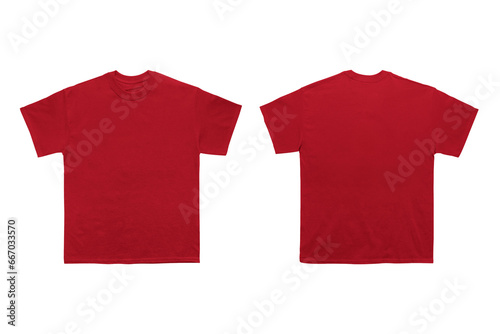 Red heavyweight tee with copy space on isolated background