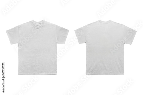 White heavyweight tee with copy space on isolated background