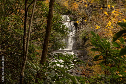 Dingmans Falls cascade down the mountain in Pennsylvania