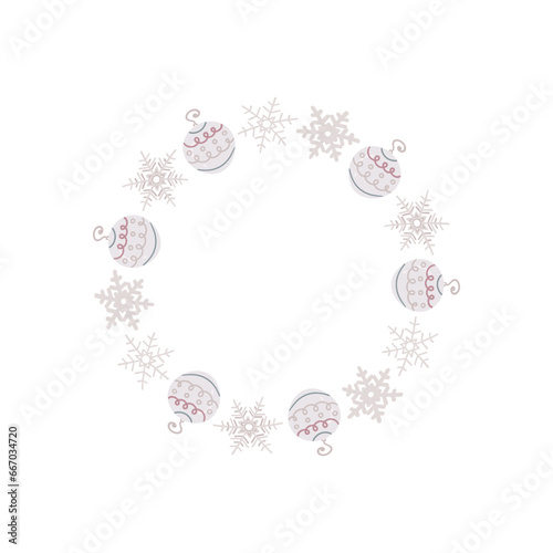 Round New Year frames, vector.