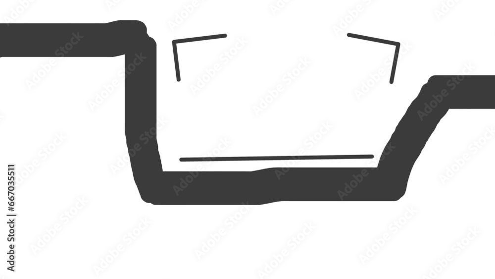 A thick curved line and small stripes showing a designated area for inserting a logo or something else. A thick curved line and small stripes showing a designated area for inserting a logo or something else.