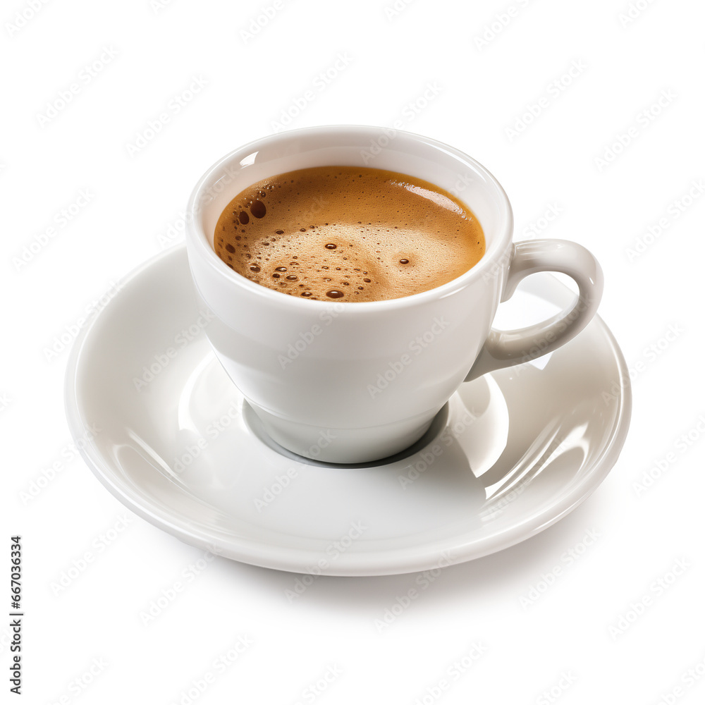 Cup of Espresso Coffee on transparent png. Ai generative.