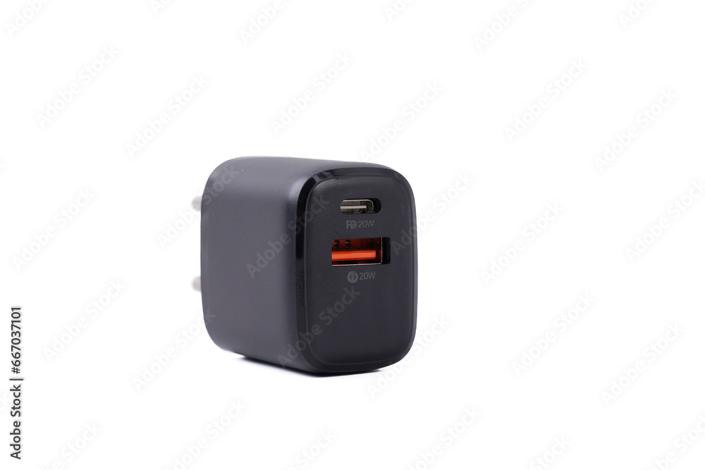 charger for phone on white background charger for phone on white background