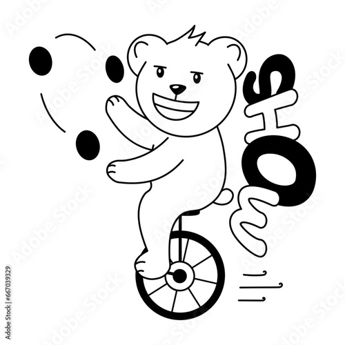 Unicycle Bear 