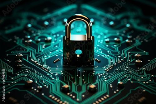Network security conveyed by an electronic lock icon using coding technology