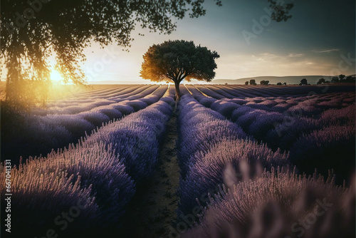 Beautiful fields of Lavender. France, modern agriculture. Beautiful sky. Background. © A LOT ABOUT EVERYTHI