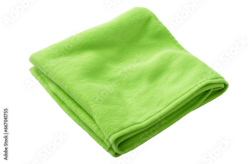 Green microfiber cleaning cloth png, small towel isolated on transparent background, top view hd