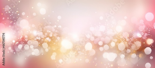 Abstract pink and gold background with soft blur bokeh light effect, Holiday banner for design