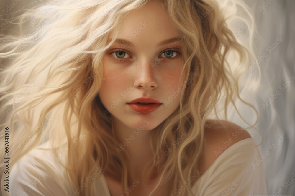 Portrait of young girl with blond hairs Portrait of young girl with blond hairs