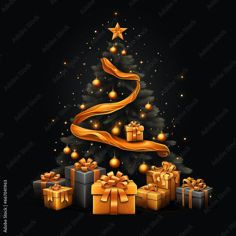 Fototapeta premium christmas tree and gifts