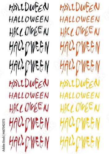 Halloween font in different colours and styles