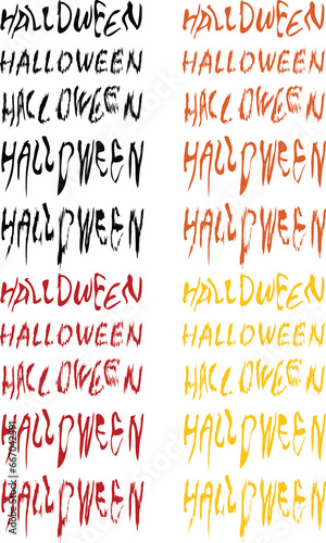 Halloween font in different colours and styles
