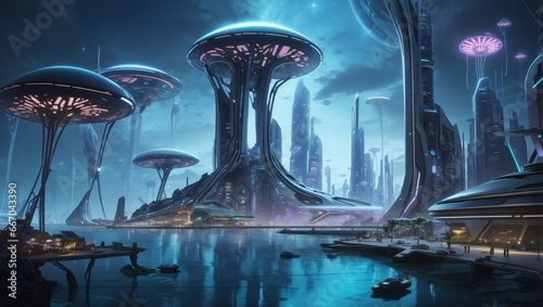 Alien Utopia: Futuristic Extraterrestrial Hub