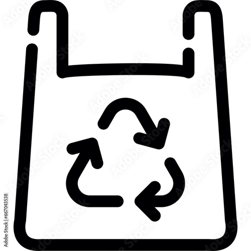 Recycled Plastic Bag Icon