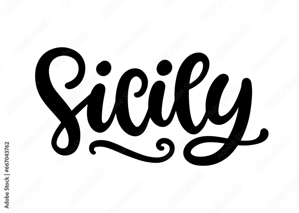 Sicily modern hand written brush lettering Sicily modern hand written brush lettering