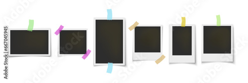 Vector Frames: Realistic Photo Templates with Shadows. Vintage Card Set for Stock Use. Vector Illustratios on transparent background.