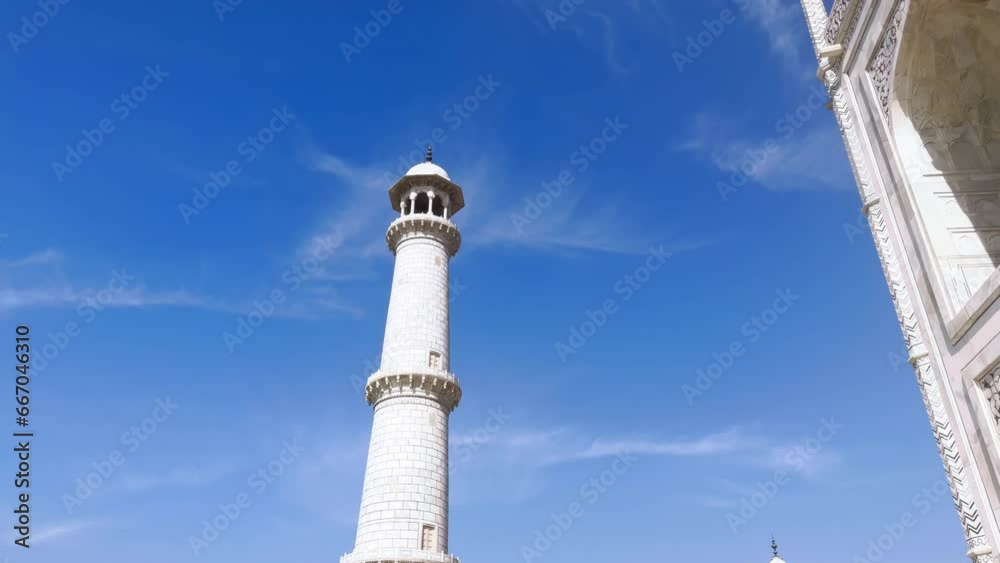 Taj Mahal, India: Iconic monument in city Agra (Uttar Pradesh), famous marble mausoleum on right bank of river Yamuna Taj Mahal, India: Iconic monument in city Agra (Uttar Pradesh), famous marble mausoleum on right bank of river Yamuna