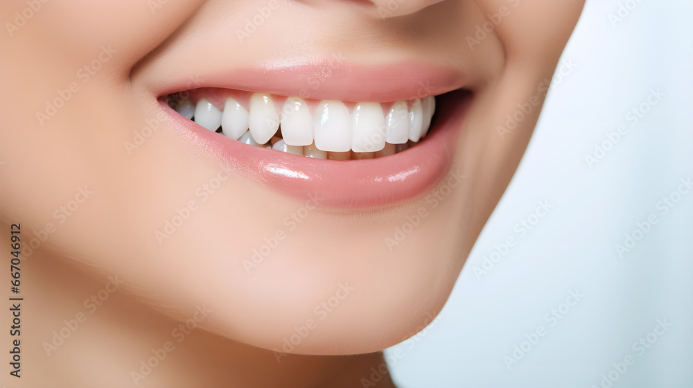 Obraz premium Beautiful smile girl with white teeth