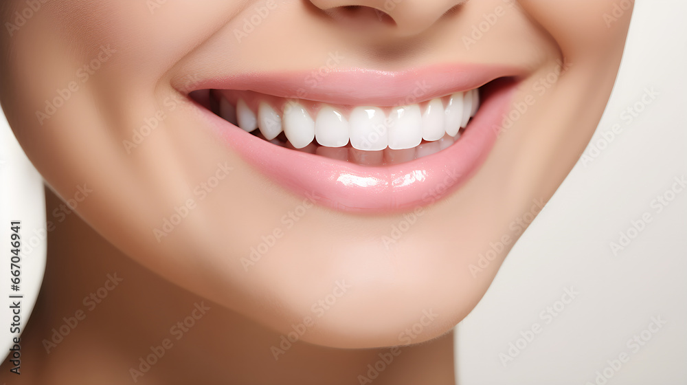 Obraz premium Beautiful smile girl with white teeth