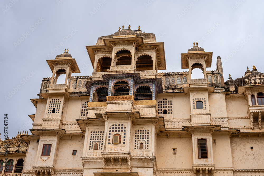 Exteriors and Interior views of a Rajput Palace in Udaipur Rajasthan India