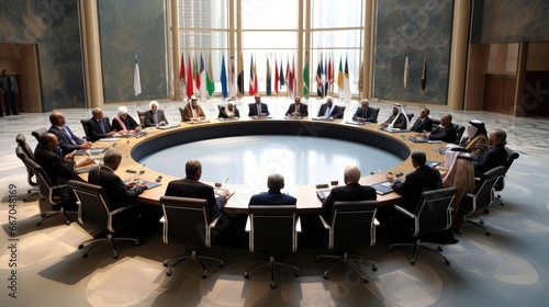 A meeting of the government of one of the countries photo