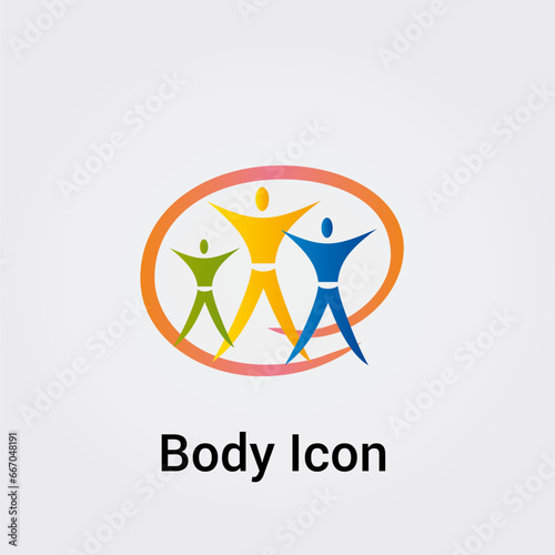 Illustration Corps Silhouette isolée Icône Illustration Couleurs graphique Symbole Nature, Sports et Fitness, Logo pour entreprise