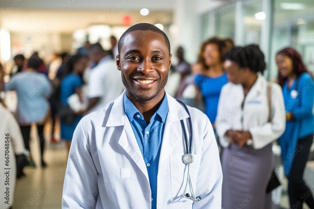 Smiling Doctor in Hospital Setting Smiling Doctor in Hospital Setting