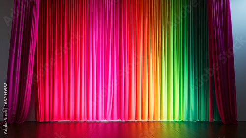 Stage curtains colorful, funny feeling and comedy moment, colorful curtains 