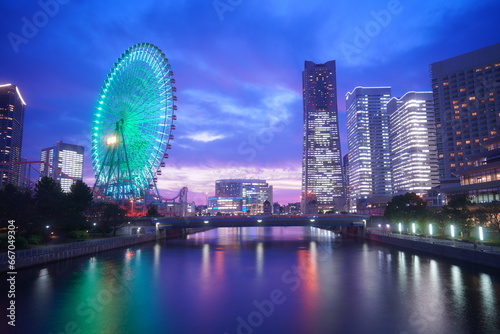 横浜みなとみらいの美しい夜景