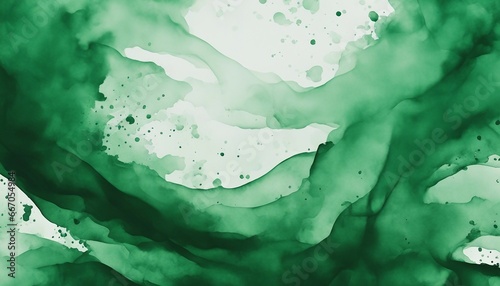 Hand painted dark green color with watercolor texture abstract background