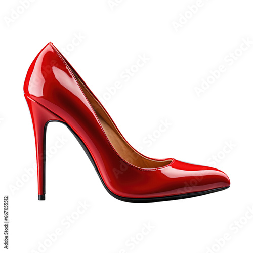 High heels pointy toe women's shoes isolated on transparent background