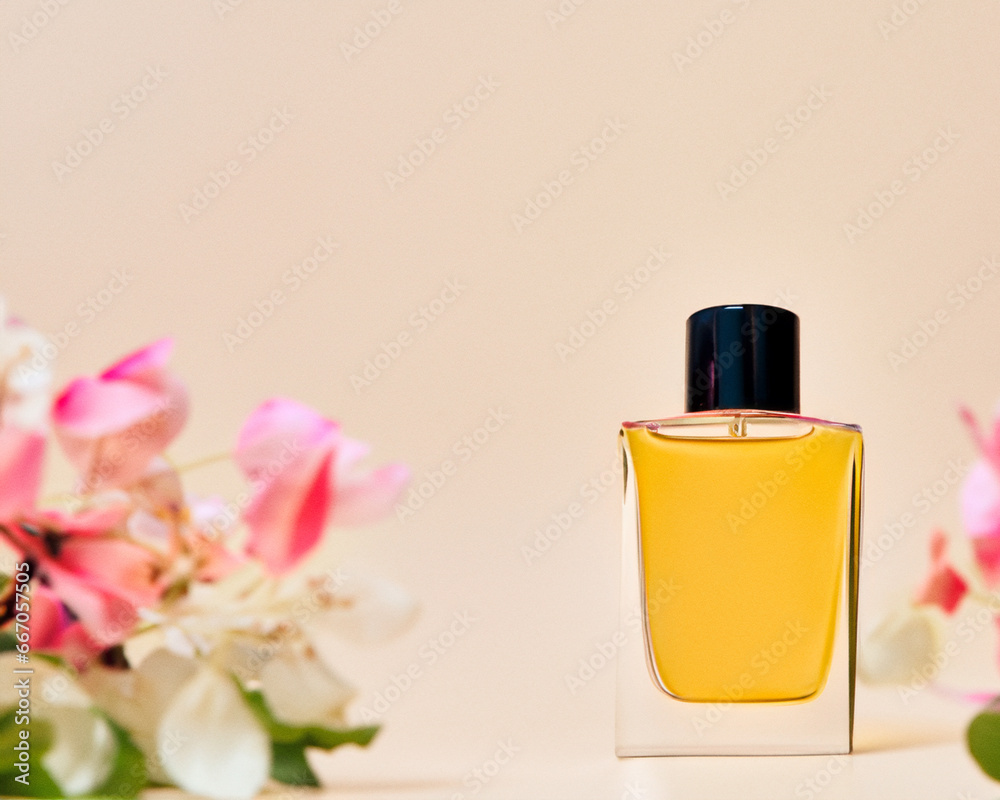 bottle of perfume and flower bottle of perfume and flower