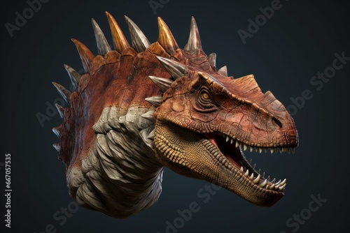 Fearsome Dinosaur animal. Park era scary. Generate Ai © juliars