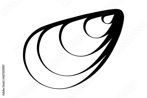 Mussel seafood logo symbol. Vector illustration
