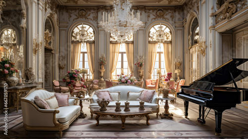 The opulent and lavish interior of a comfortable room
