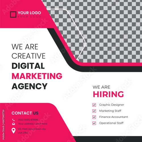 digital marketing social media post design template for grow your online business 