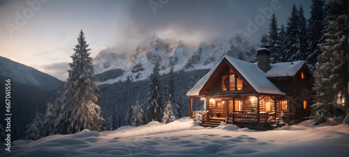house in the snow © Artworld AI