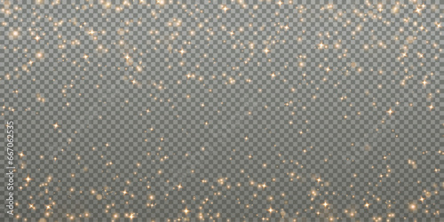 Christmas background. Powder dust light PNG. Magic shining gold dust. Fine, shiny dust bokeh particles fall off slightly. Fantastic shimmer effect. Vector illustrator.	
