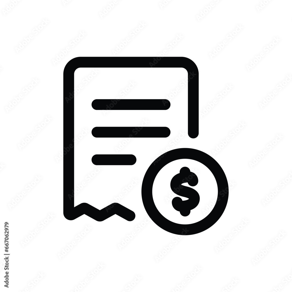 Bill icon in trendy outline style isolated on white background. Bill silhouette symbol for your website design, logo, app, UI. Vector illustration, EPS10. Bill icon in trendy outline style isolated on white background. Bill silhouette symbol for your website design, logo, app, UI. Vector illustration, EPS10.