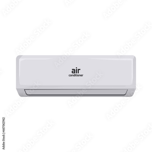 Home Air Conditioner in realistic flat 3d vector illustration. Top choice cooler device in the world. Editable graphic resources for many purposes.
